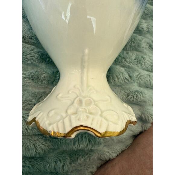 Antique Cobalt Blue Hand-Painted Floral Urn Vase, Gold Gilt Handles, 1890-1920 - Picture 10 of 10